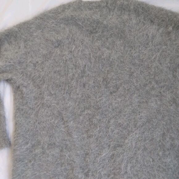 J. Crew Alpaca Blend Cardigan Gray Oversized Preppy Cabincore Women's Size L - Picture 15 of 16